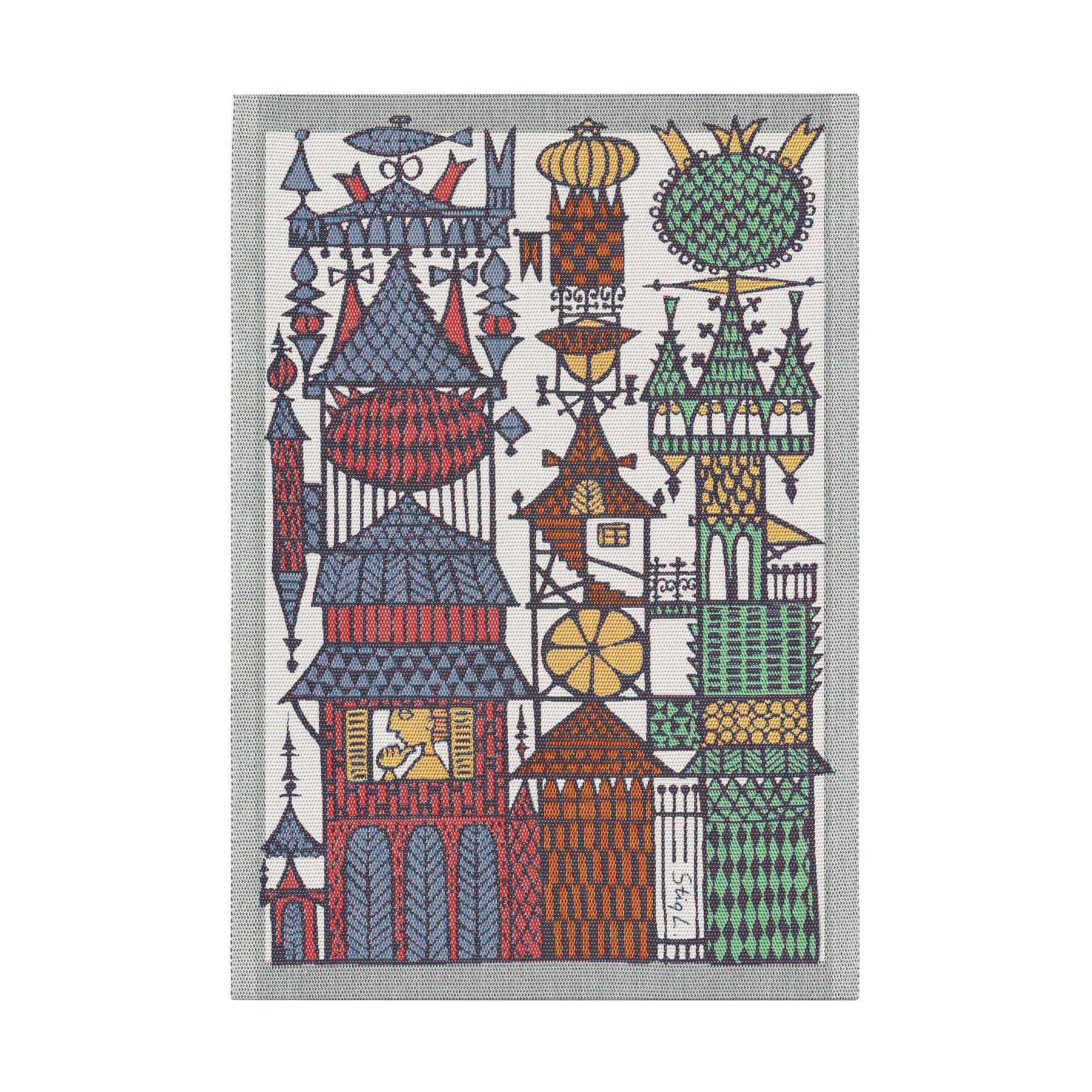 Stadssaga viskestykke 35x50 cm, Flerfarvet Ekelund Linneväveri