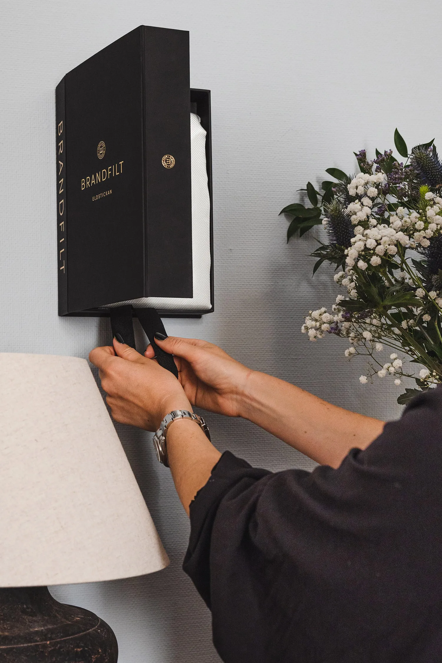 Eldstickan brandtæppe 120x120 cm, Sort Eldstickan