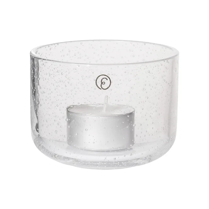 Ernst fyrfadsstage i glas - Ø8x6 cm - ERNST