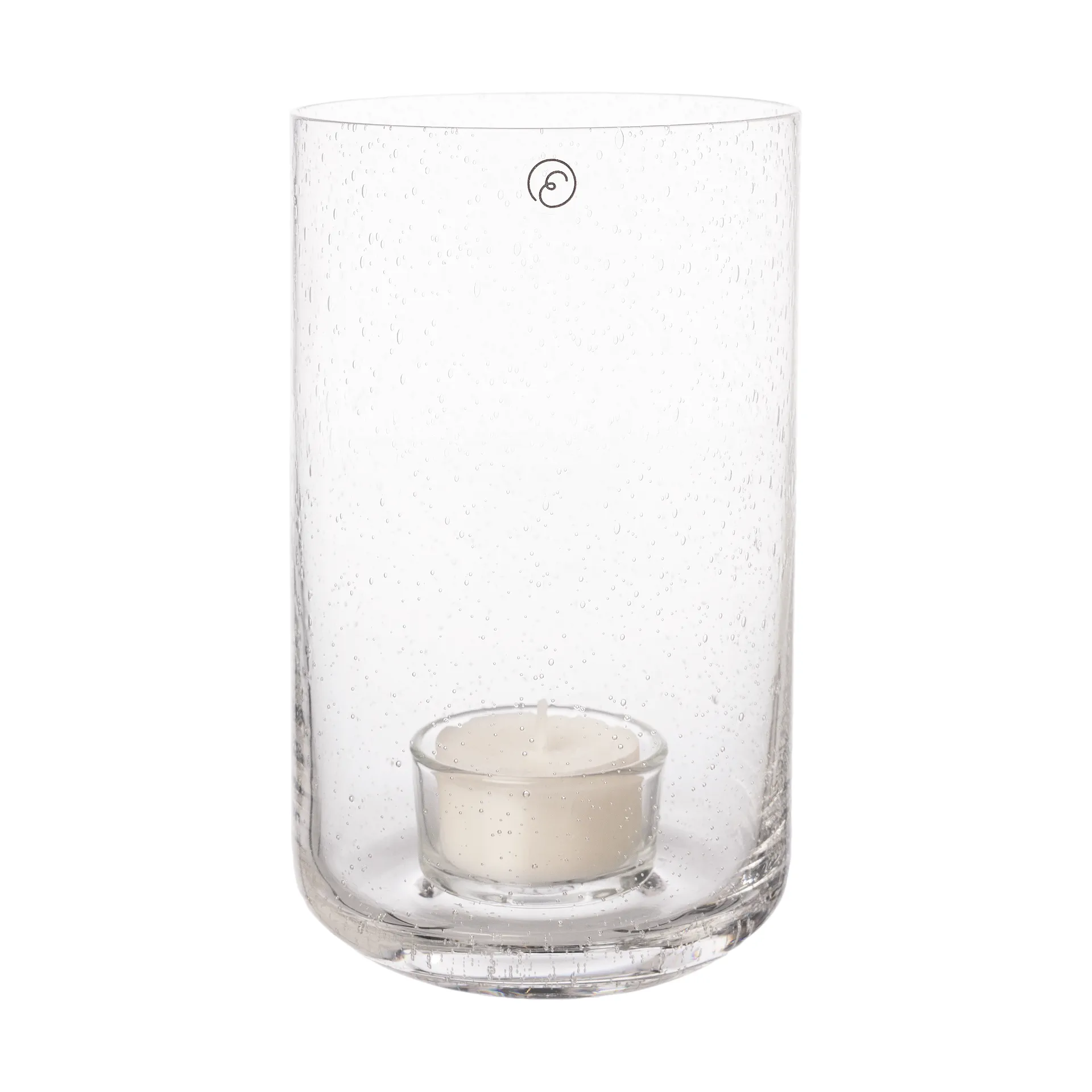 Ernst fyrfadsstage i glas, Ø9x15 cm ERNST