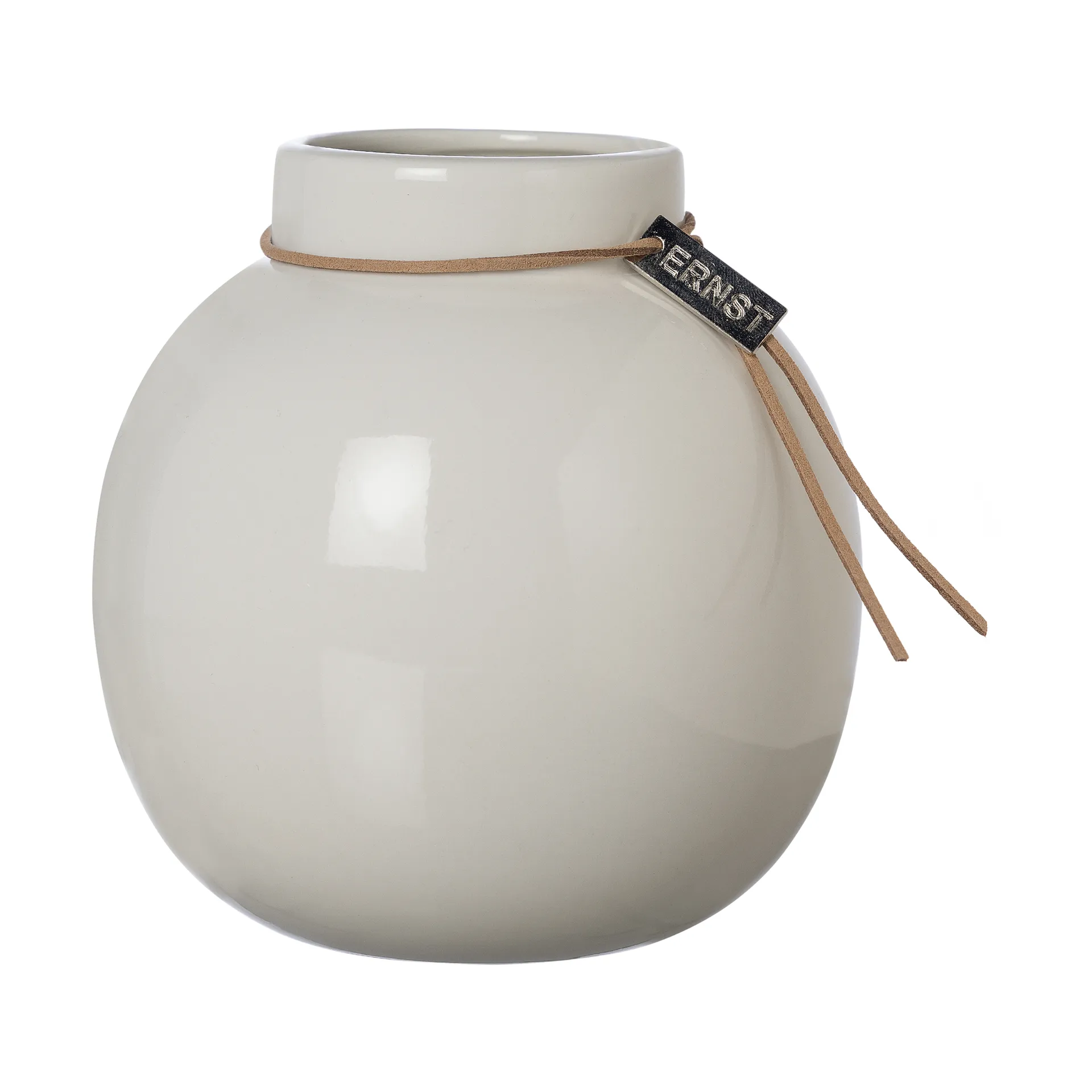 Ernst glaseret vase hvid, Ø22 cm ERNST