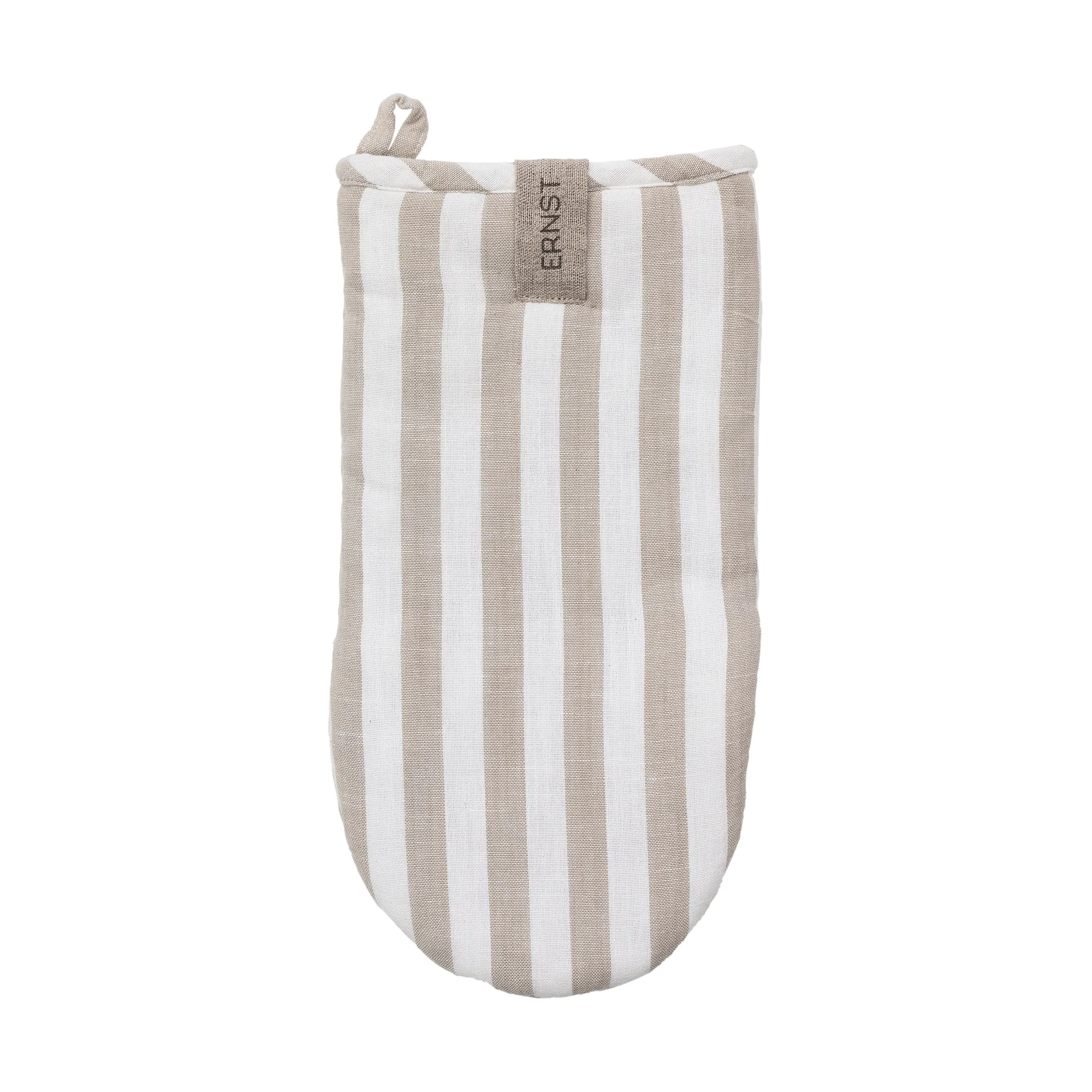 Ernst grydehandske bred stribe, Beige-hvid stribe ERNST