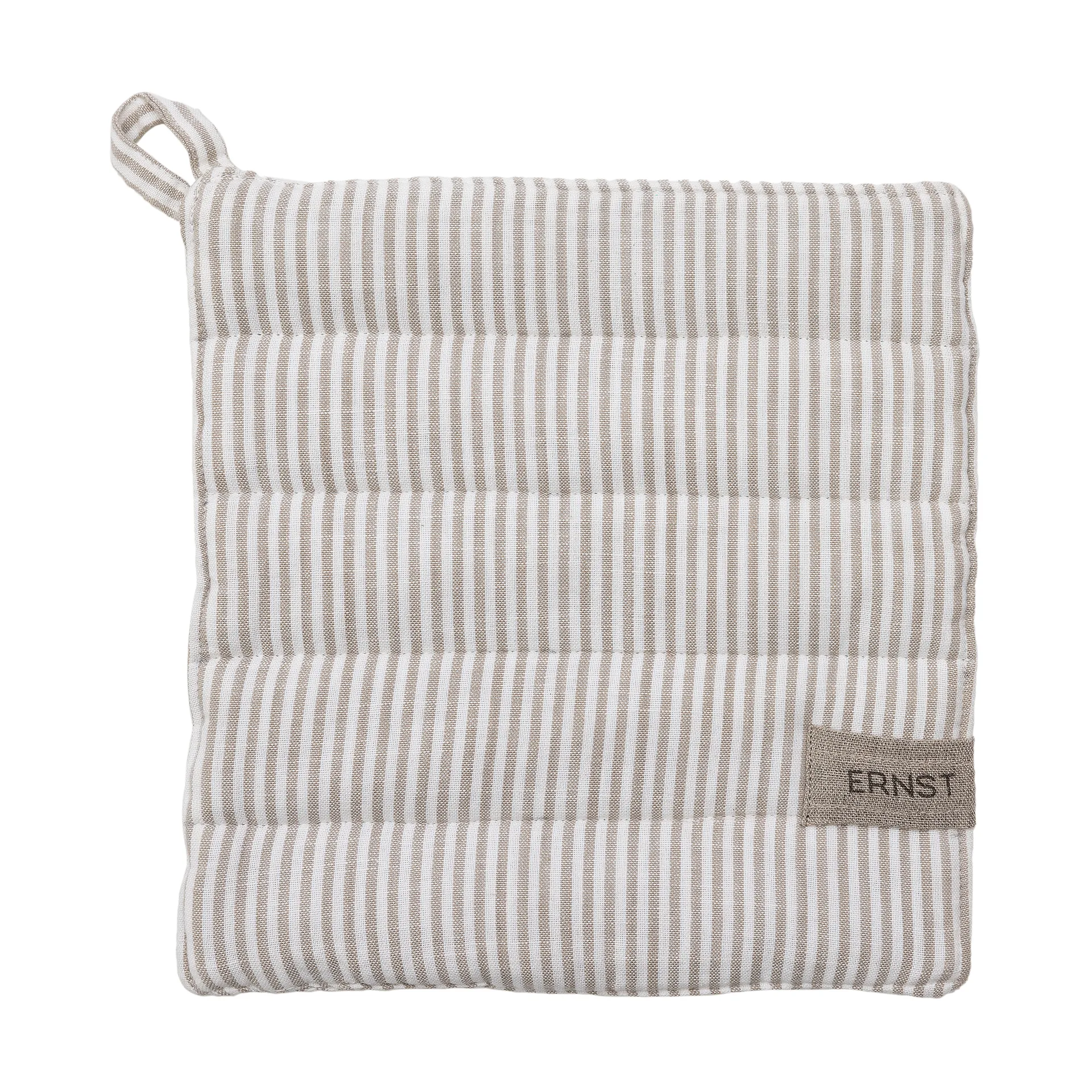 Ernst grydelap stribet 23x25 cm, Beige-hvid stribe ERNST