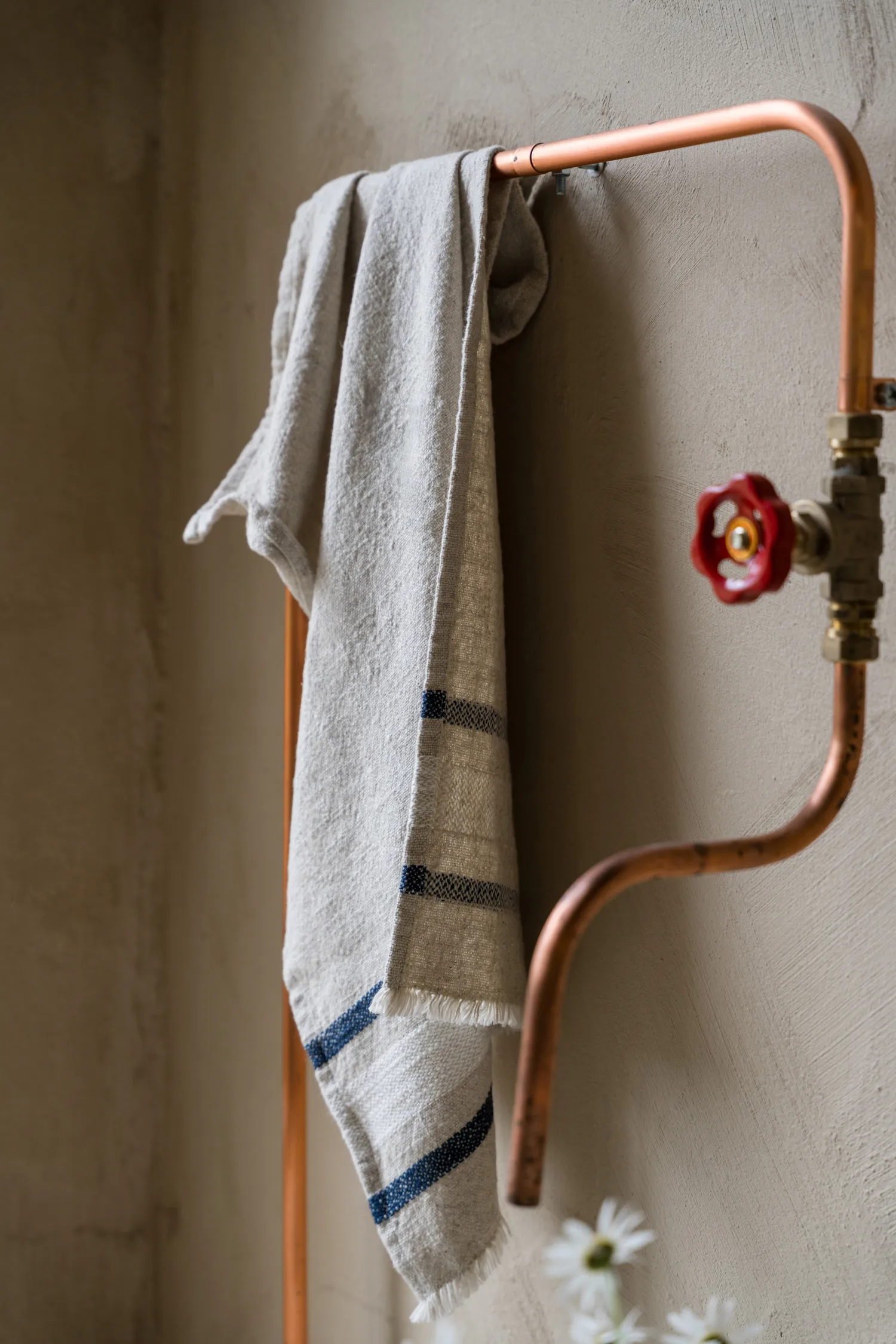 Ernst køkkenhåndklæde, Natur-hvid-blå, 47x70 cm ERNST