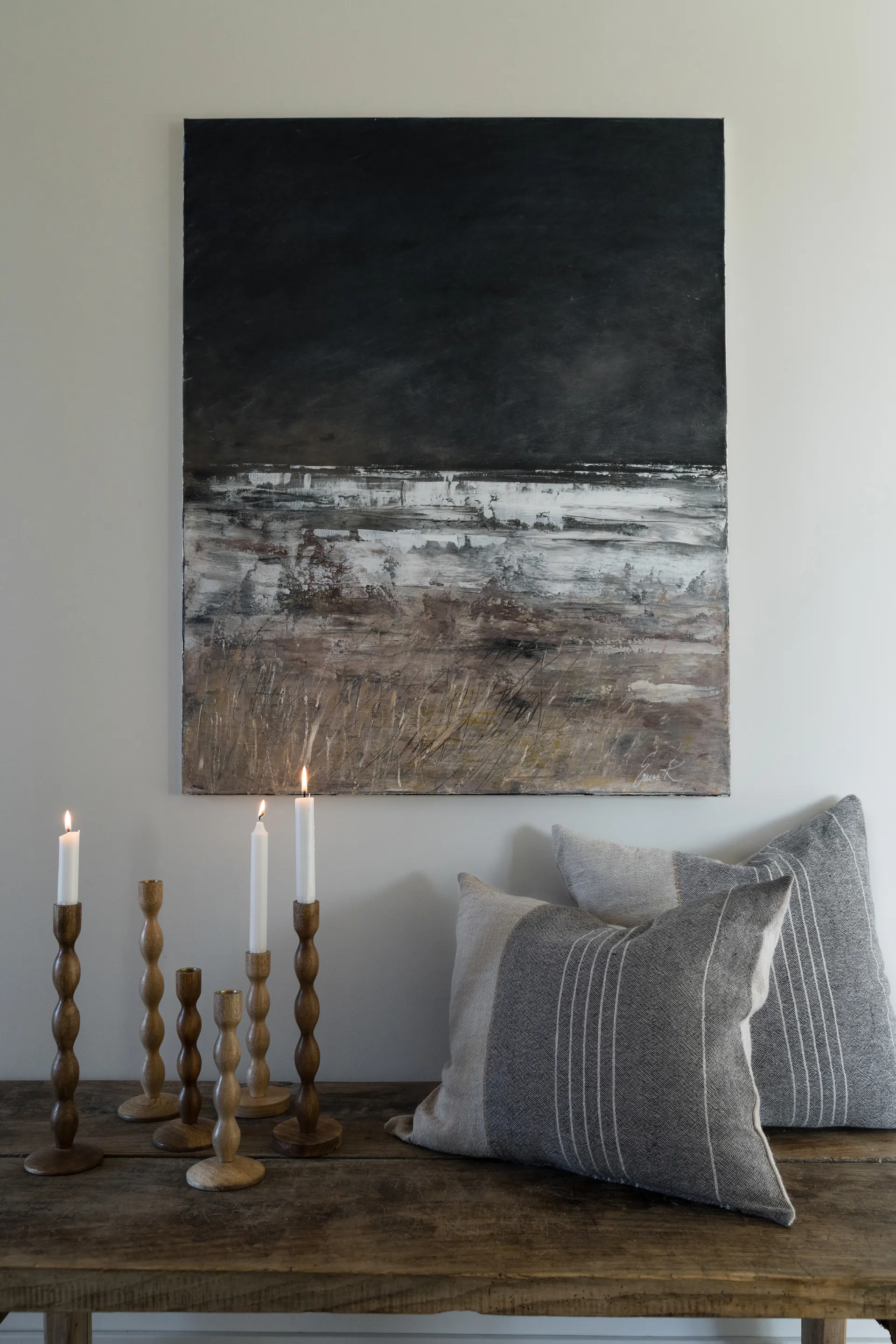 Ernst lysestage Ø9x31 cm, Mørkebrun ERNST
