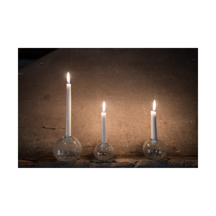 Ernst lysestage glas Ø9 cm, Bobler ERNST