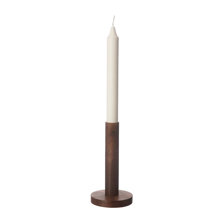 Ernst lysestage i træ 15 cm - Mørkebrun - ERNST