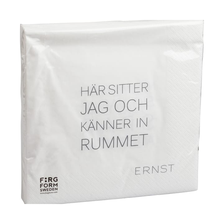 Ernst serviet med citat Tid-Rum 20-pak, Hvid ERNST