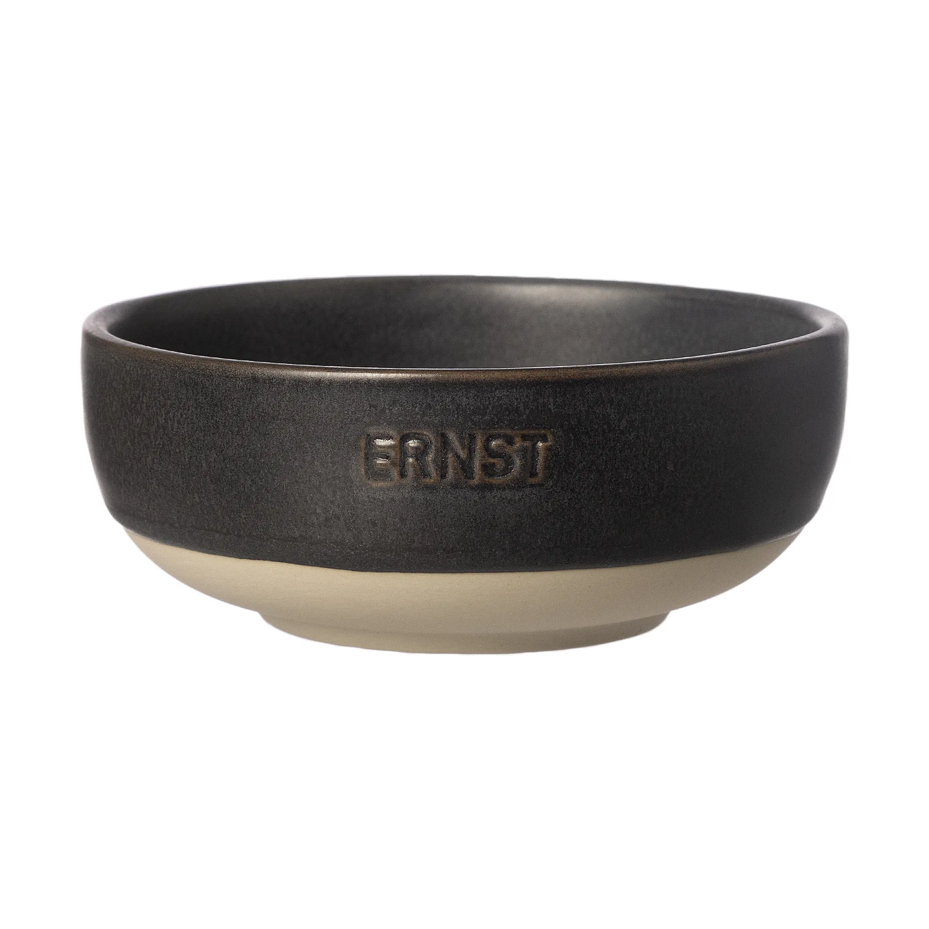 Ernst skål, Mat sort-natur bund, Ø11 cm ERNST