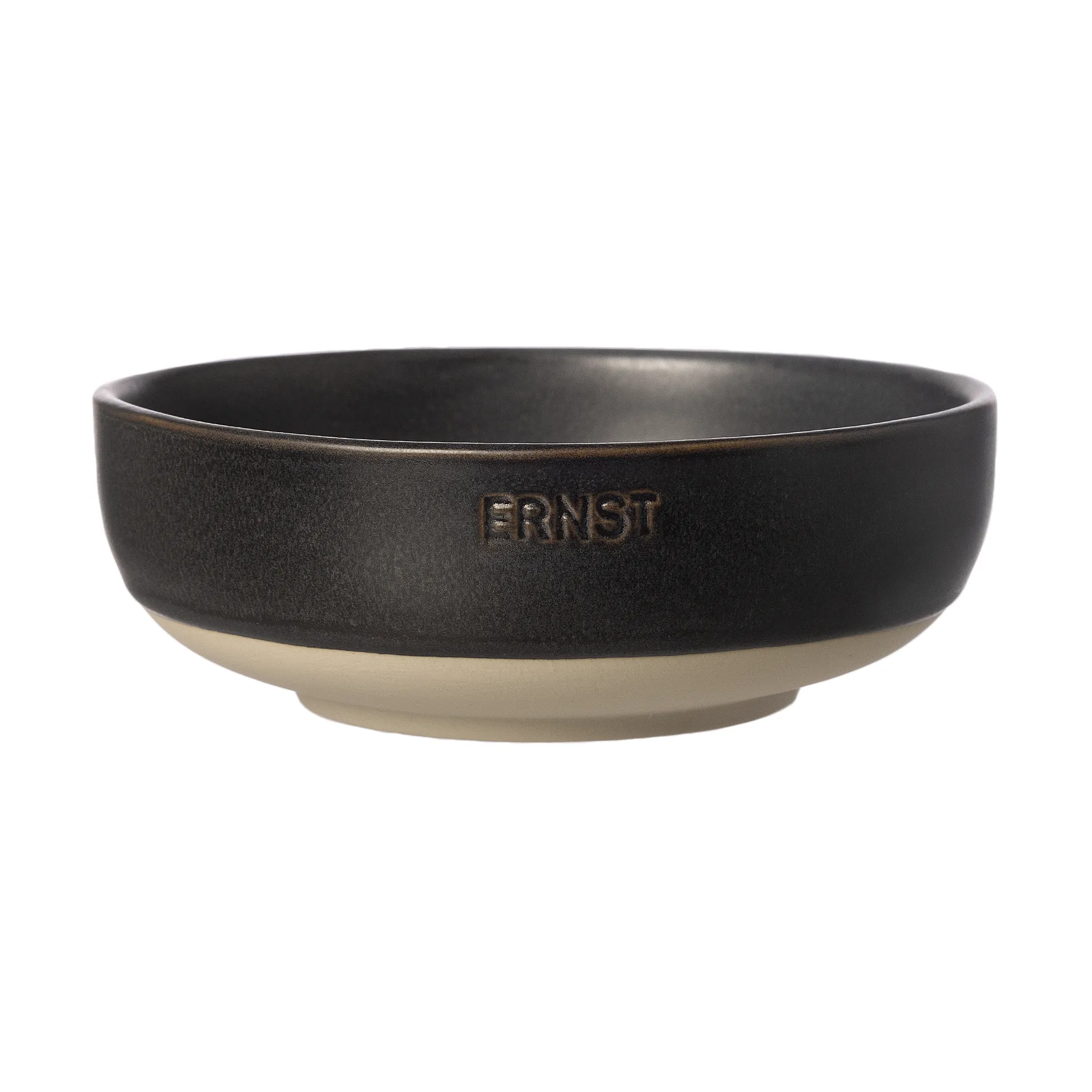 Ernst skål, Mat sort-natur bund, Ø14 cm ERNST