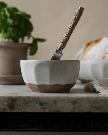 Ernst skål stentøj - Hvid-natur, Ø12 cm - ERNST