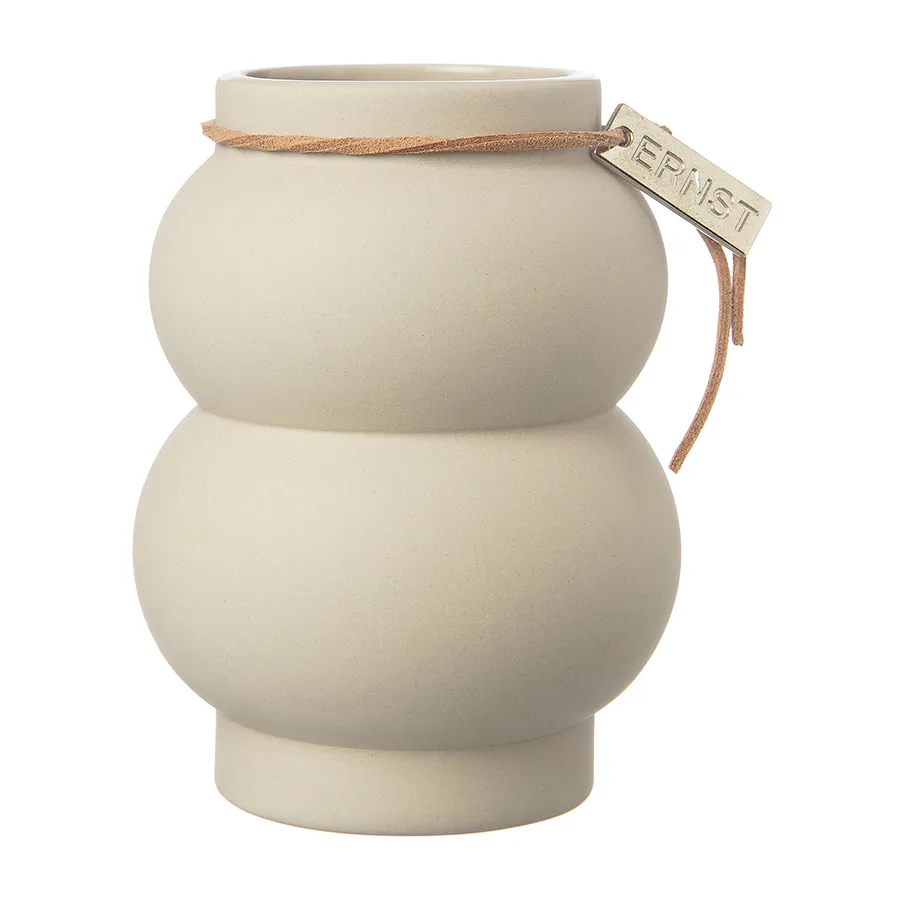 Ernst stentøjsvase kurvet 10 cm, Beige ERNST