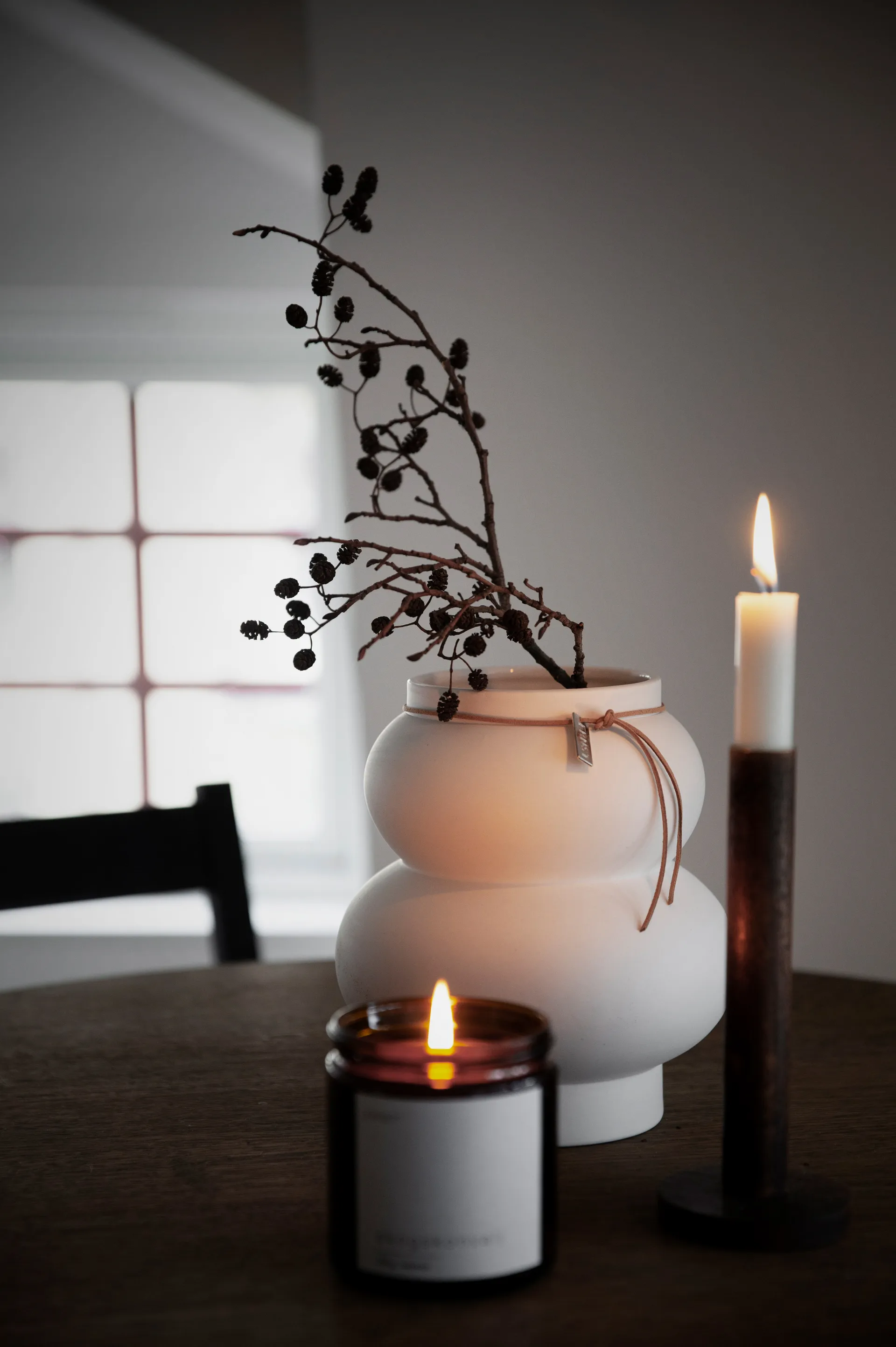 Ernst stentøjsvase kurvet 21,5 cm, Beige ERNST