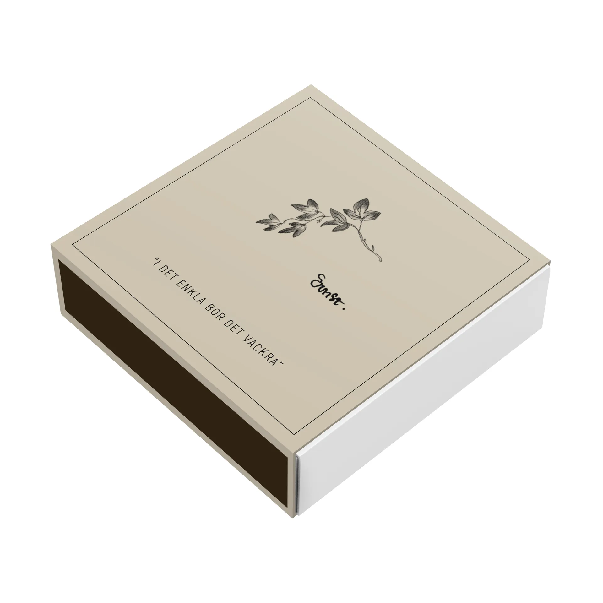 Ernst tændstiksæske 11x11 cm, Kvist ERNST