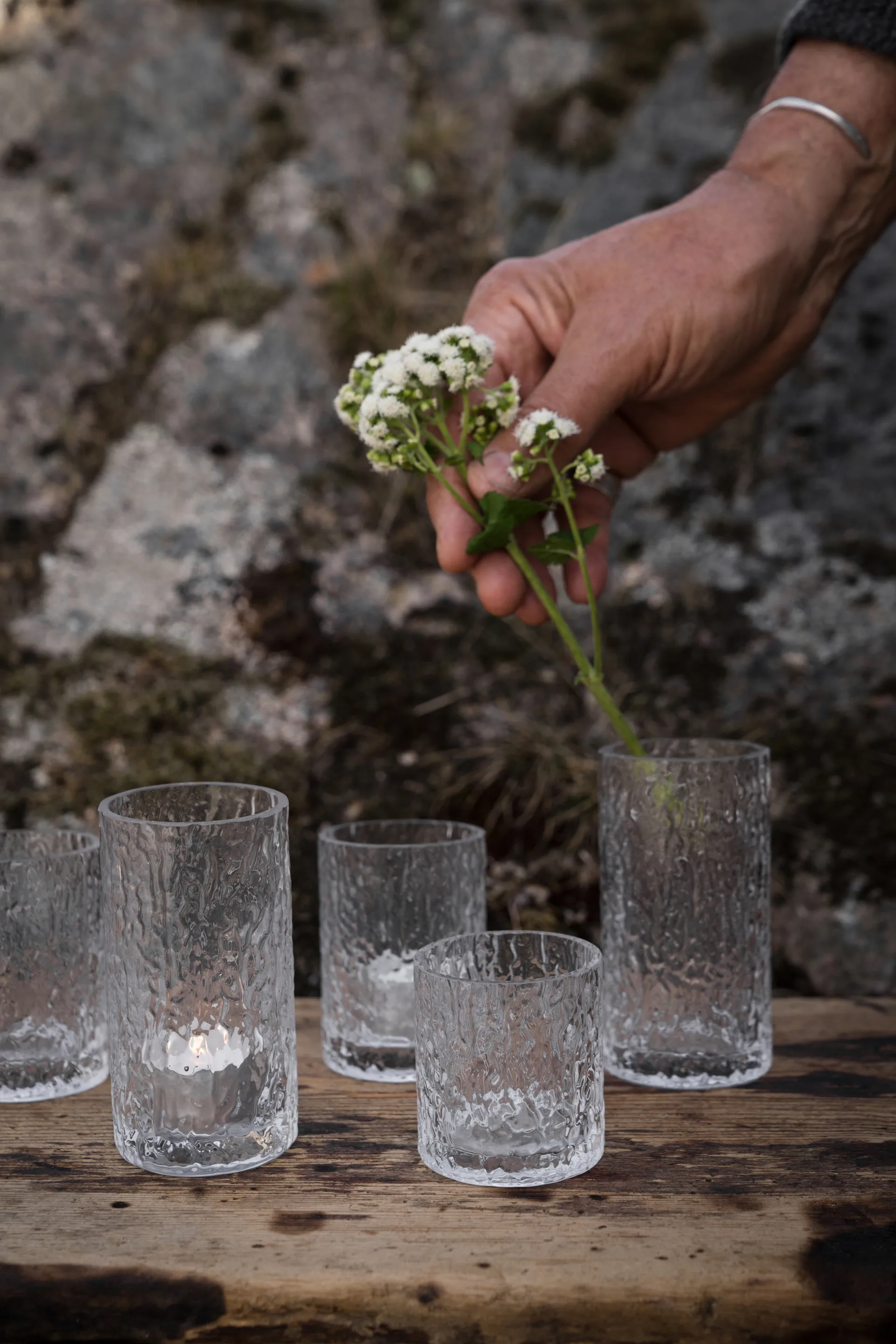 Ernst vase/lysholder mønstret, Ø5,3x6,5 cm ERNST