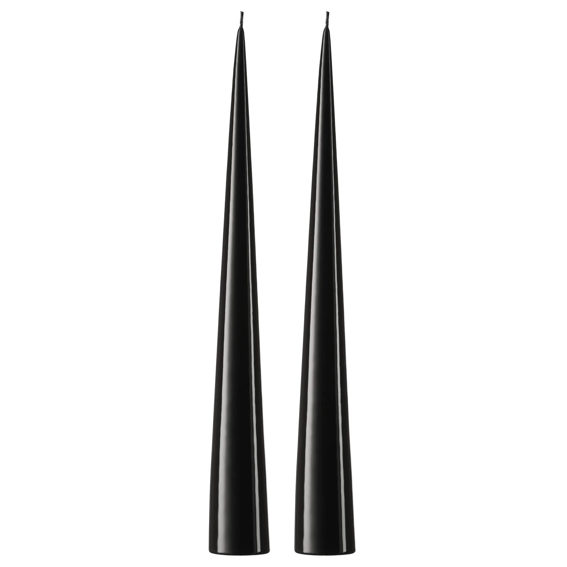 ester & erik kegleformet lys 37 cm 2-pak lakeret, Raw black 75-0 ester & erik