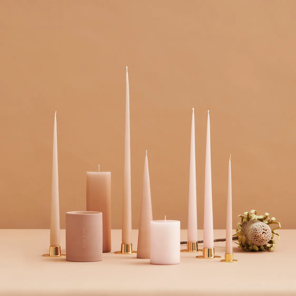 ester & erik kegleformet lys 37 cm 2-pak mat, Ice latte 11 ester & erik