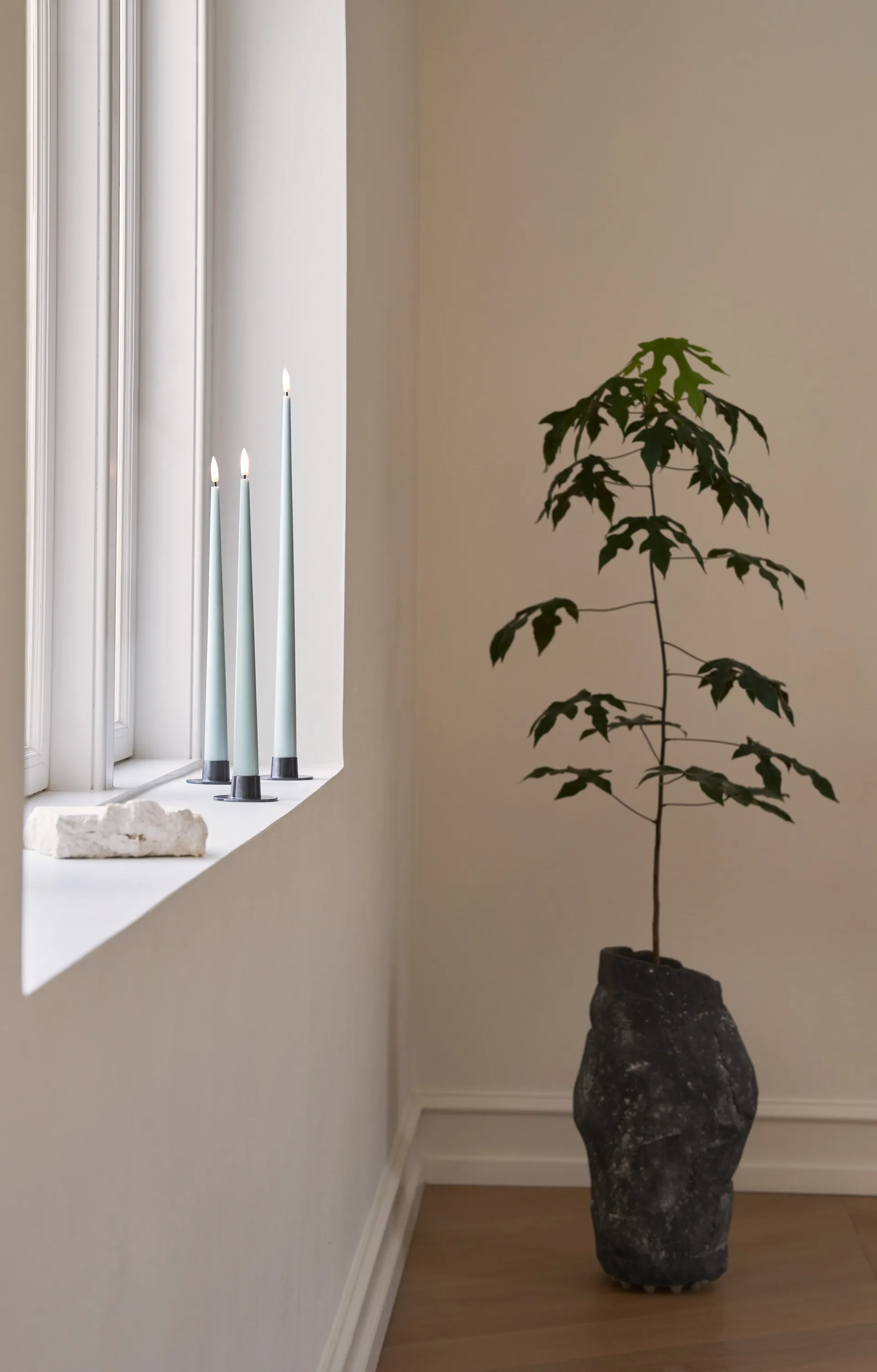 ester & erik kronelys LED 2-pak, 67 Jade stone , 30 cm ester & erik