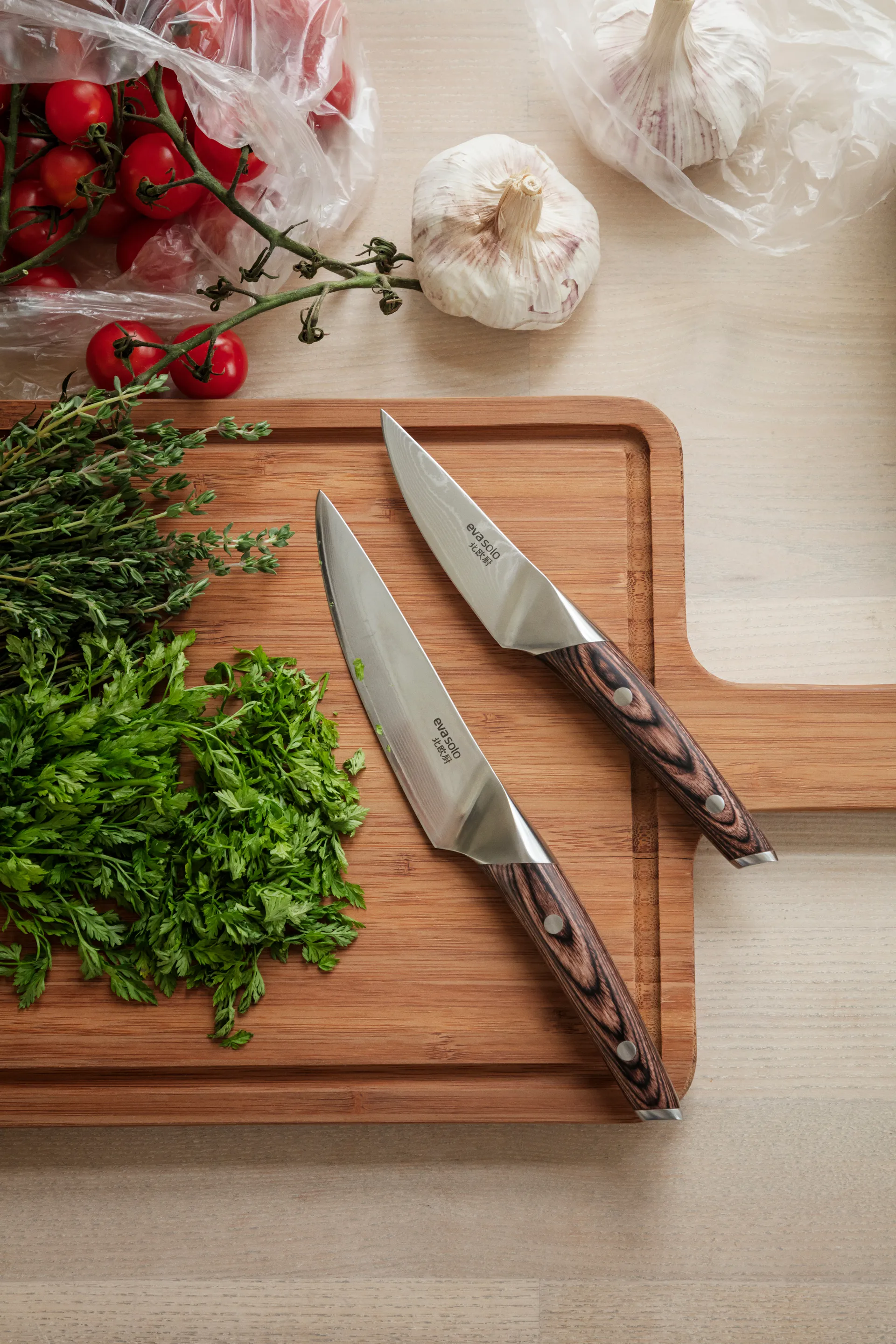 Nordic Kitchen urtekniv 9 cm, Damaskusstål Eva Solo