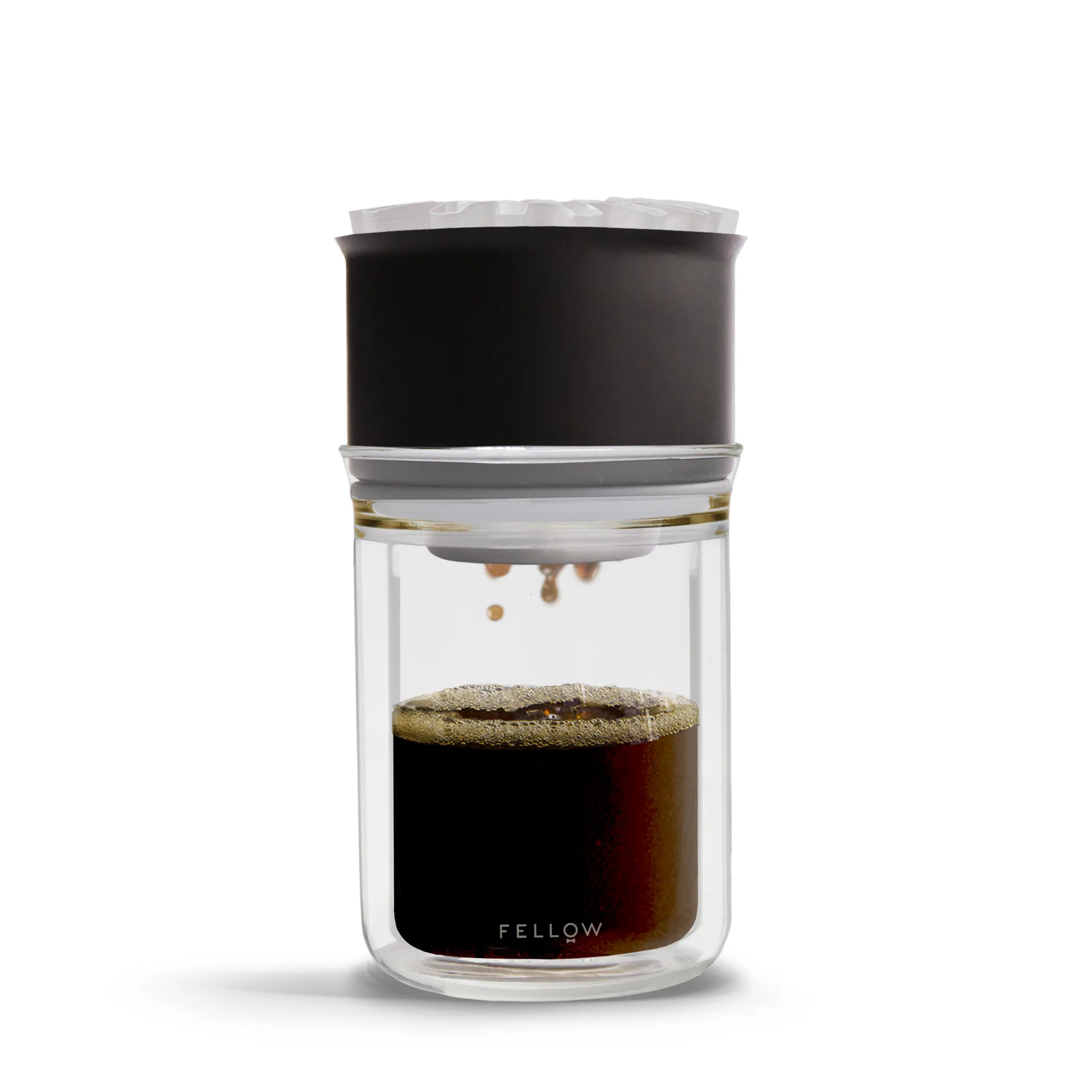 Stagg X Pour-Over Dripper, Matte black-clear glass Fellow