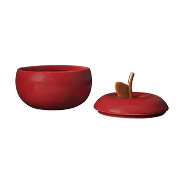 Apple keramisk skål med låg - Deep red, Ø9,5 cm - Ferm Living