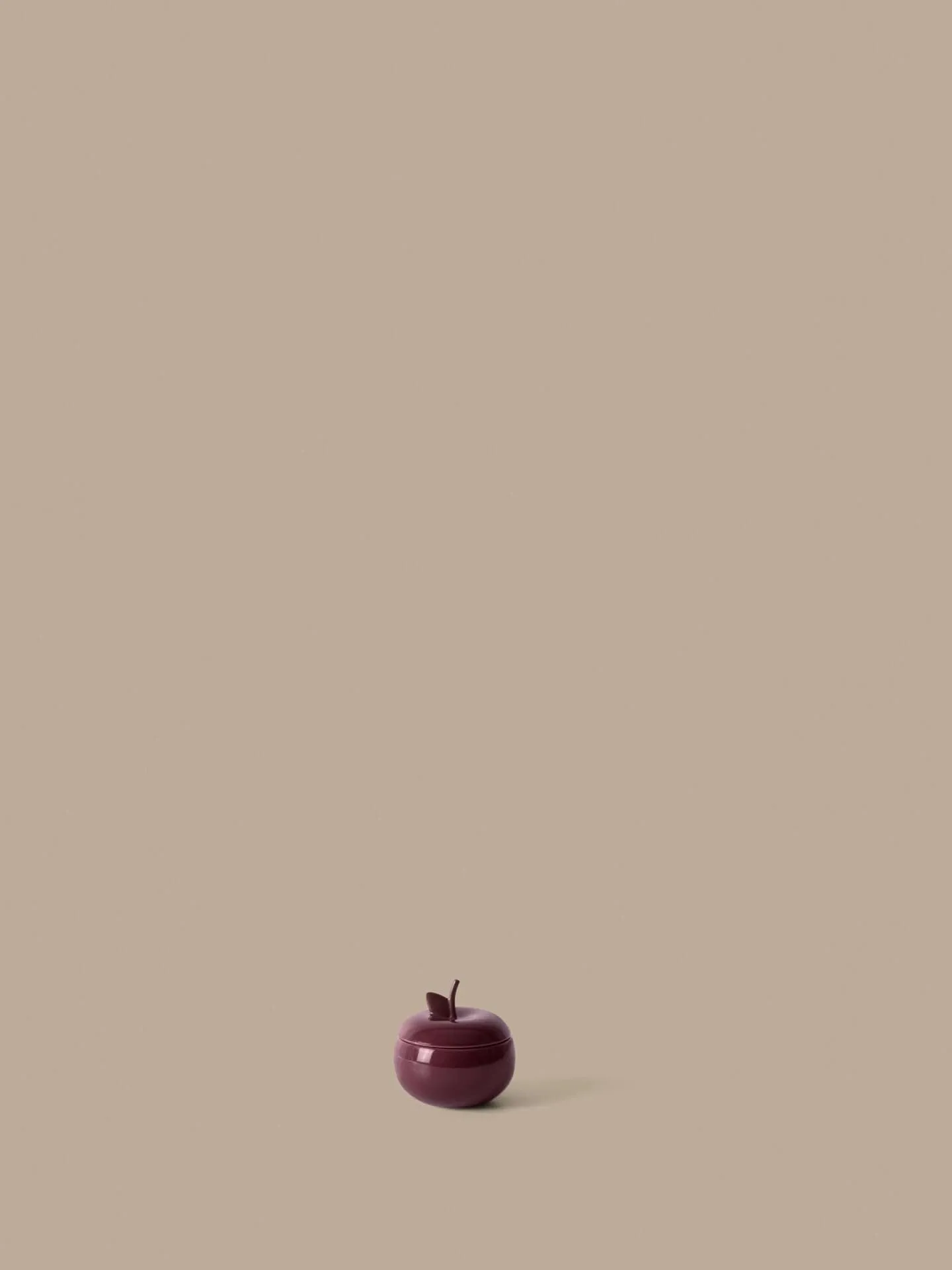 Apple keramisk skål med låg, Deep red, Ø9,5 cm Ferm Living