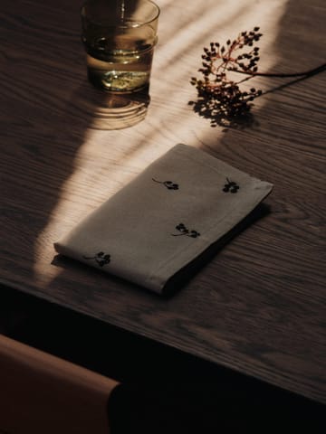 Baies bomuldsserviet 40x40 cm 4-pak - Natural-dark chocolate - Ferm Living
