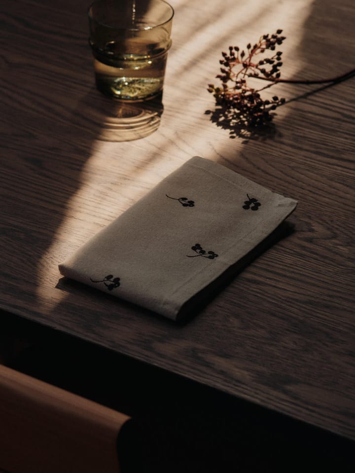 Baies bomuldsserviet 40x40 cm 4-pak, Natural-dark chocolate Ferm Living