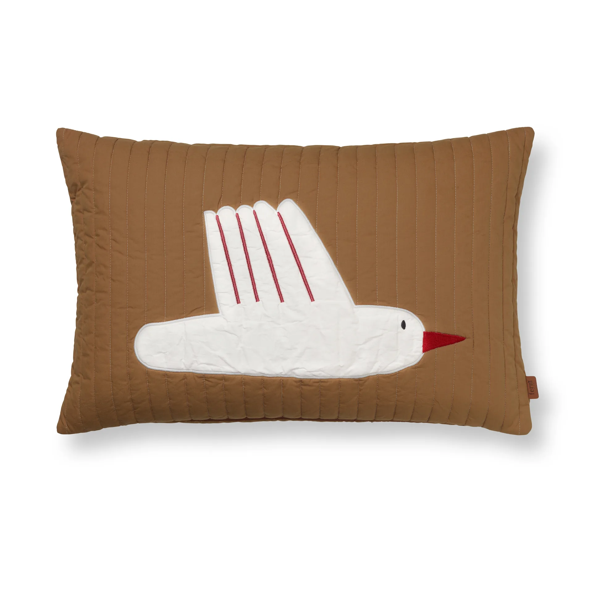 Bird quiltet pude 60x40 cm, Sugar kelp (Brun) Ferm Living