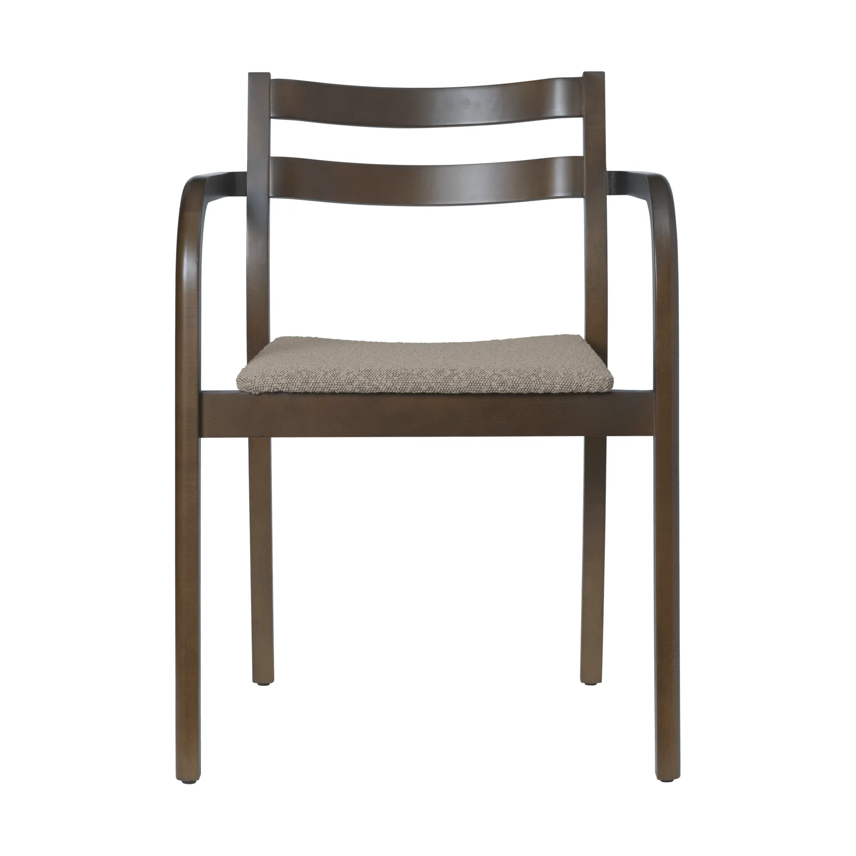 Boda armstol, Polstret sæde rugged bouclé, dark stained-natural Ferm Living
