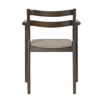 Boda armstol - Polstret sæde rugged bouclé, dark stained-natural - Ferm Living