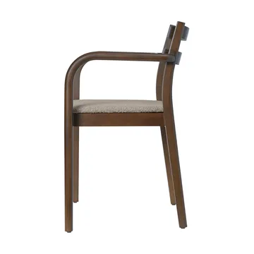 Boda armstol - Polstret sæde rugged bouclé, dark stained-natural - Ferm Living