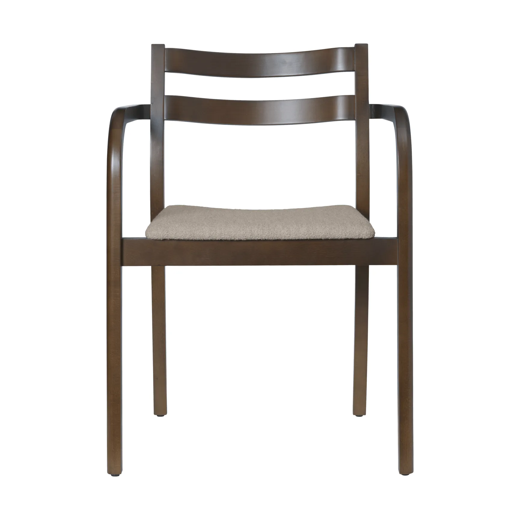 Boda armstol, Polstret sæde soft bouclé, dark stained beech-natural Ferm Living
