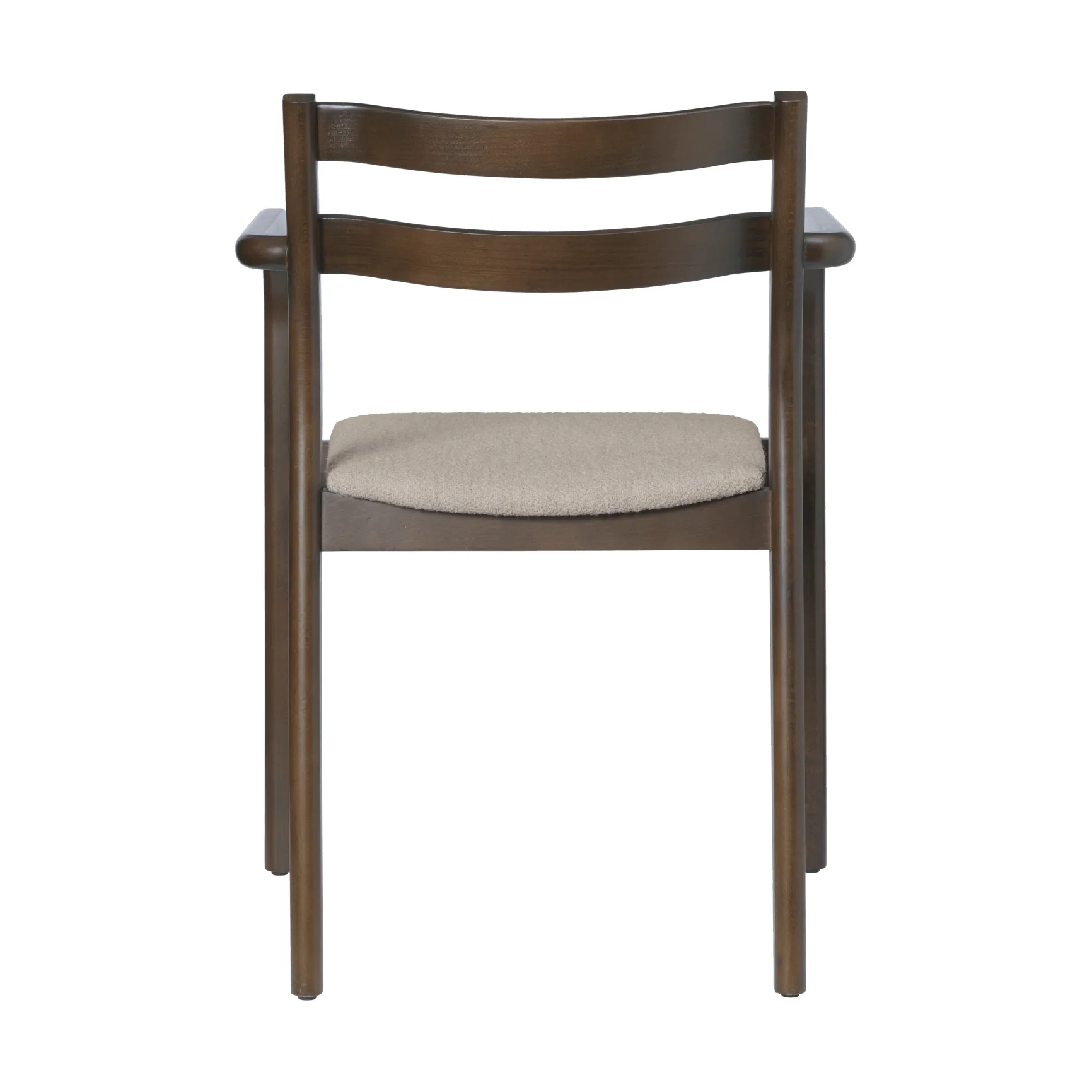 Boda armstol, Polstret sæde soft bouclé, dark stained beech-natural Ferm Living