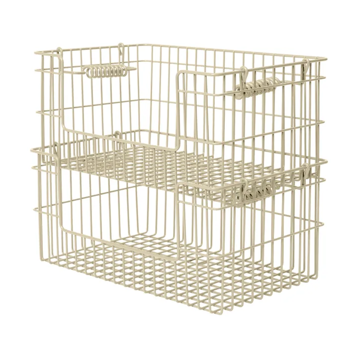 Cala stabelbar kurv 2-pak - Cashmere, 28,7x18x13 cm - Ferm Living