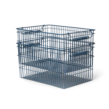 Cala stabelbar kurv 2-pak - Dark blue, 36,2x26,2x20,2 cm - Ferm Living