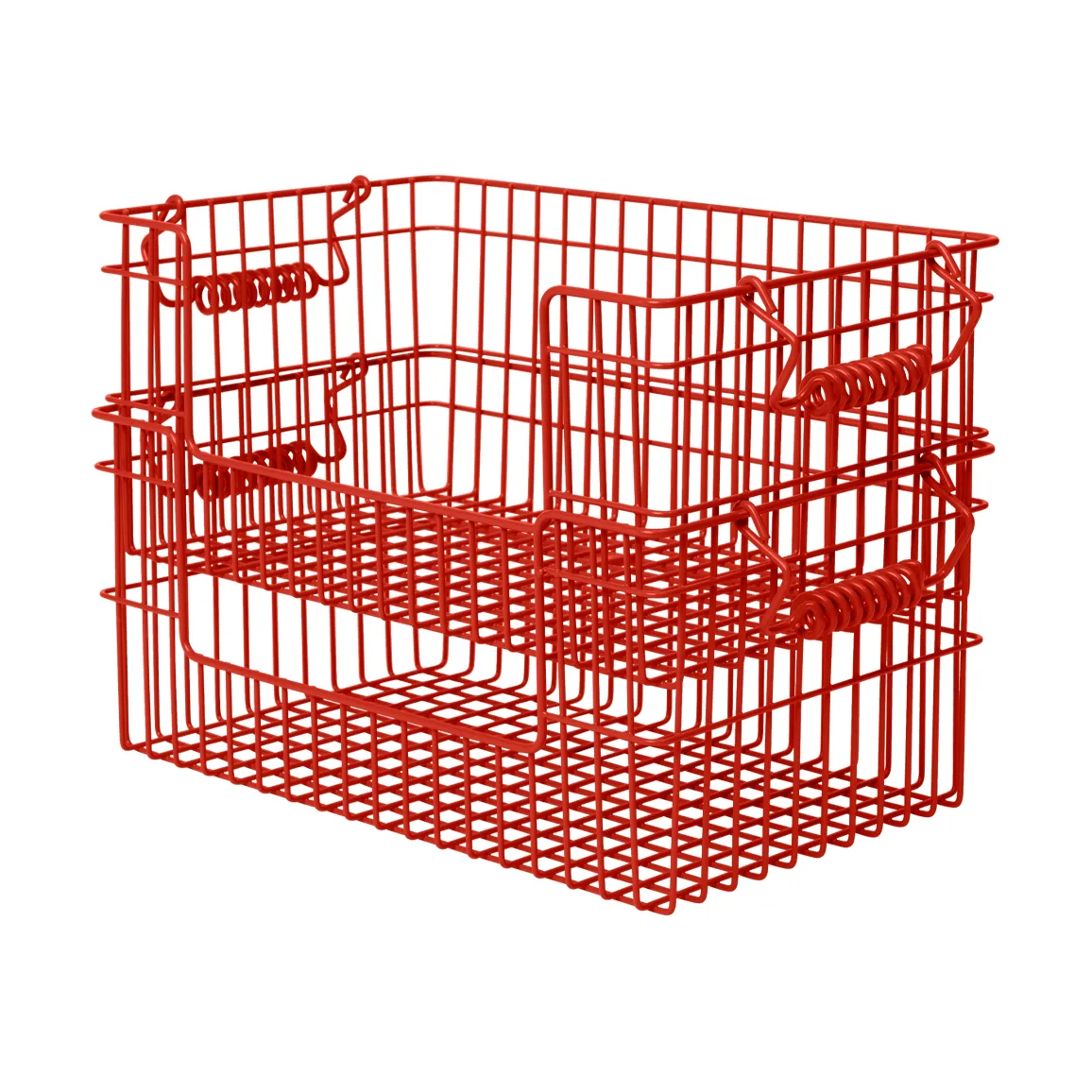 Cala stabelbar kurv 2-pak, Poppy red, 28,7x18x13 cm Ferm Living