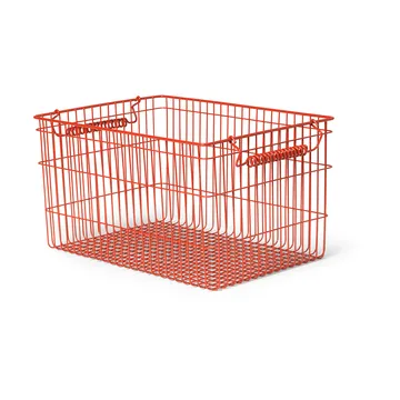 Cala stabelbar kurv 2-pak - Poppy red, 36,2x26,2x20,2 cm - Ferm Living