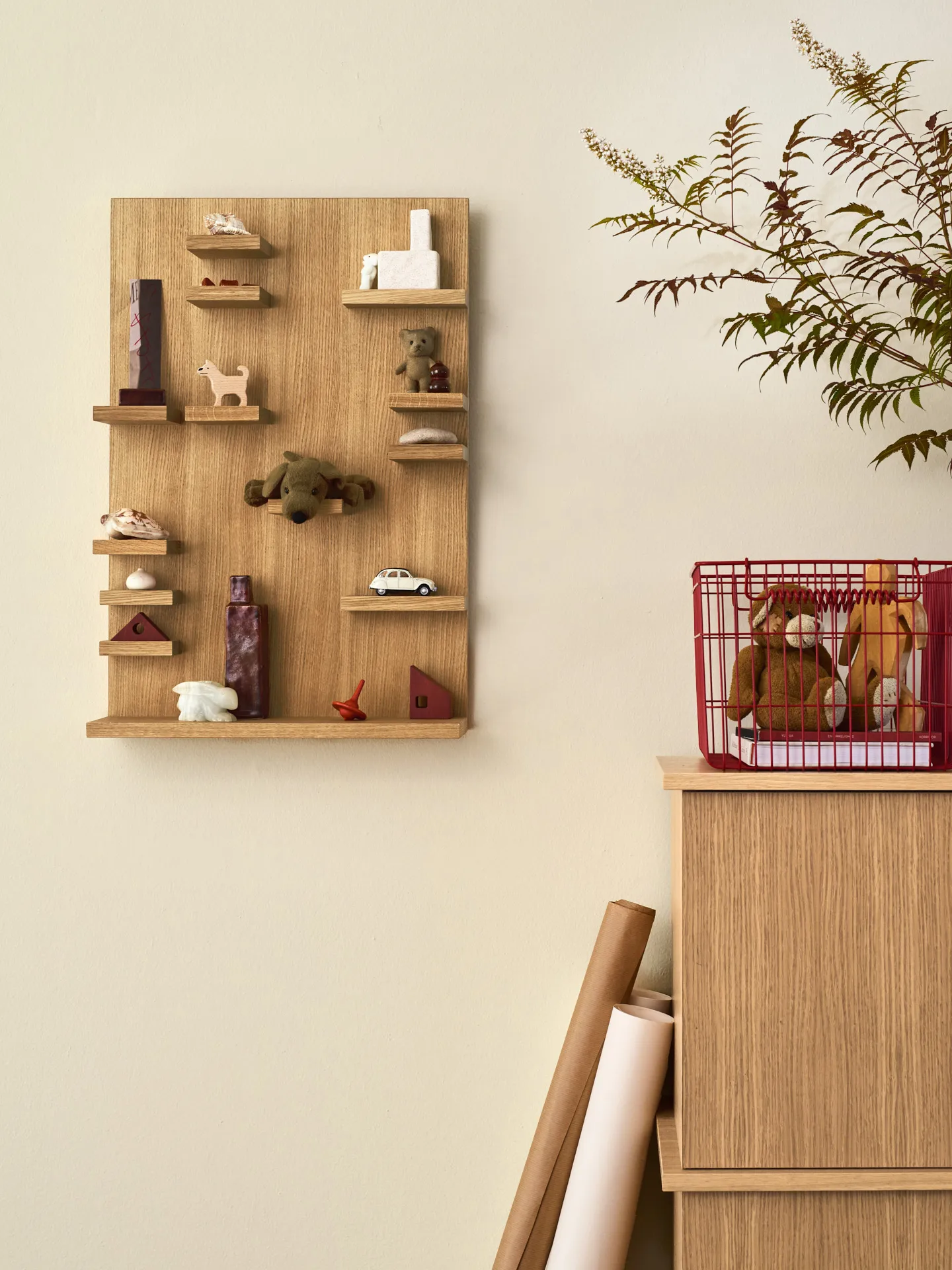 Cala stabelbar kurv 2-pak, Poppy red, 36,2x26,2x20,2 cm Ferm Living