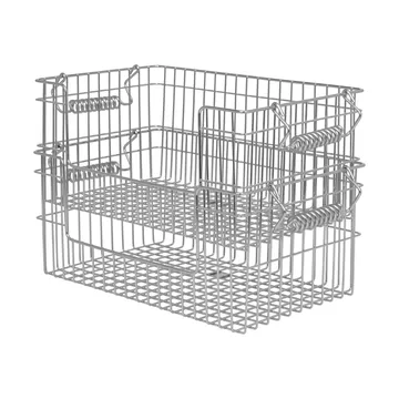 Cala stabelbar kurv 2-pak - Stainless Steel, 28,7x18x13 cm - Ferm Living