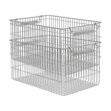 Cala stabelbar kurv 2-pak - Stainless Steel, 36,2x26,2x20,2 cm - Ferm Living