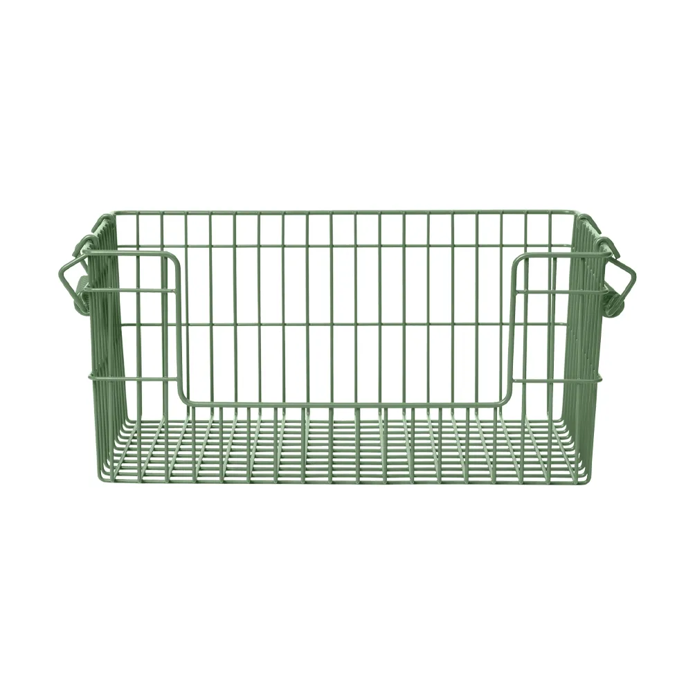 Cala stabelbar kurv 2-pak, Verdant green, 28,7x18x13 cm Ferm Living
