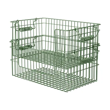 Cala stabelbar kurv 2-pak - Verdant green, 28,7x18x13 cm - Ferm Living