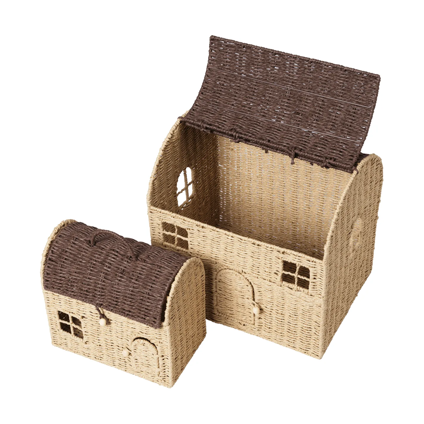 Casu husformede opbevaringskurve, 2 dele, Natural-dark brown Ferm Living