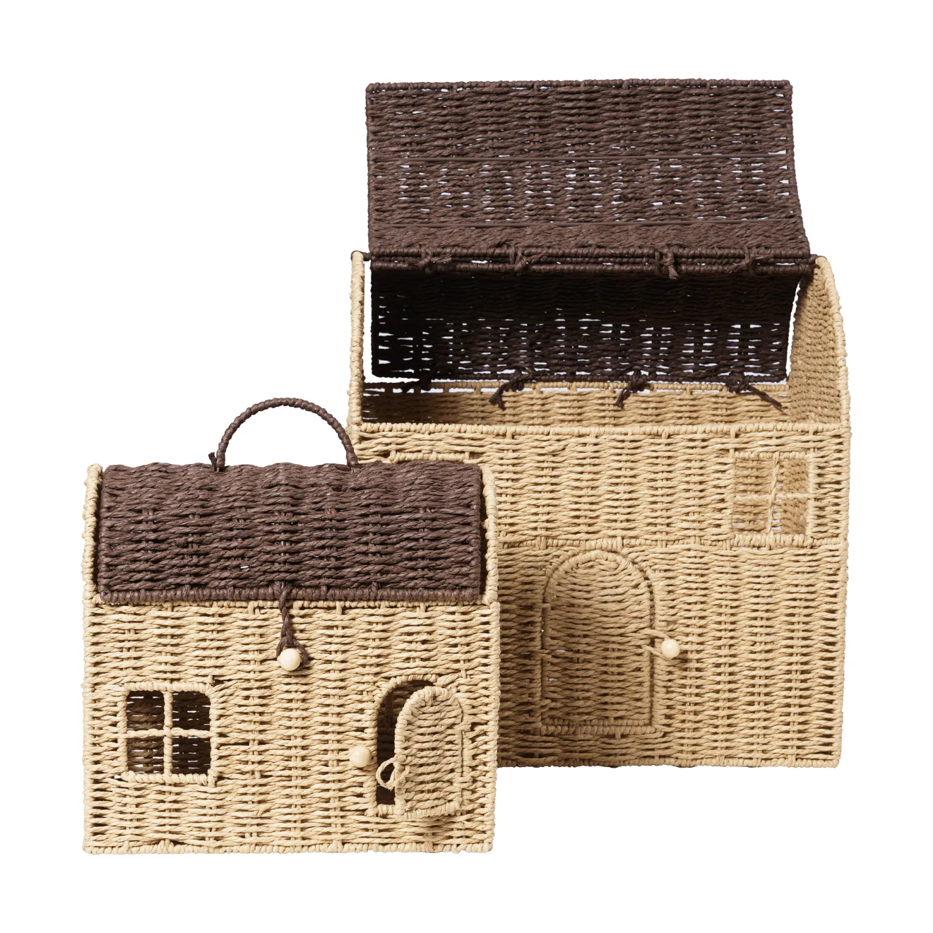 Casu husformede opbevaringskurve, 2 dele, Natural-dark brown Ferm Living