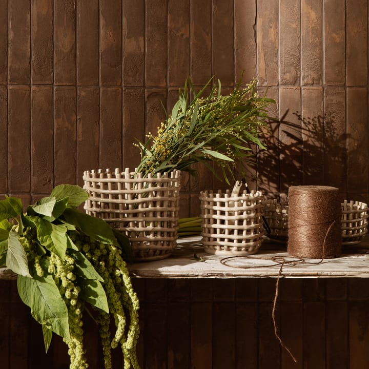 Ceramic flettet kurv Ø16 cm, Cashmere Ferm Living