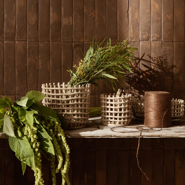 Ceramic flettet kurv Ø16 cm, Cashmere Ferm Living