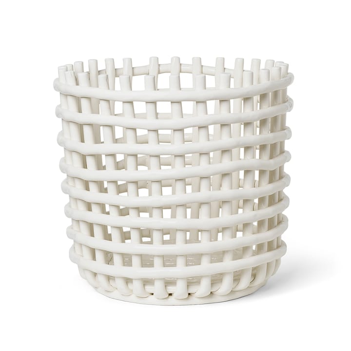Ceramic flettet kurv Ø35 cm, Offwhite Ferm Living