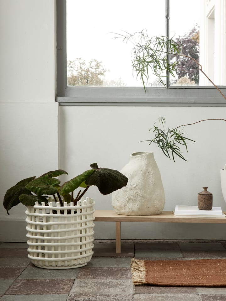 Ceramic flettet kurv Ø35 cm, Offwhite Ferm Living