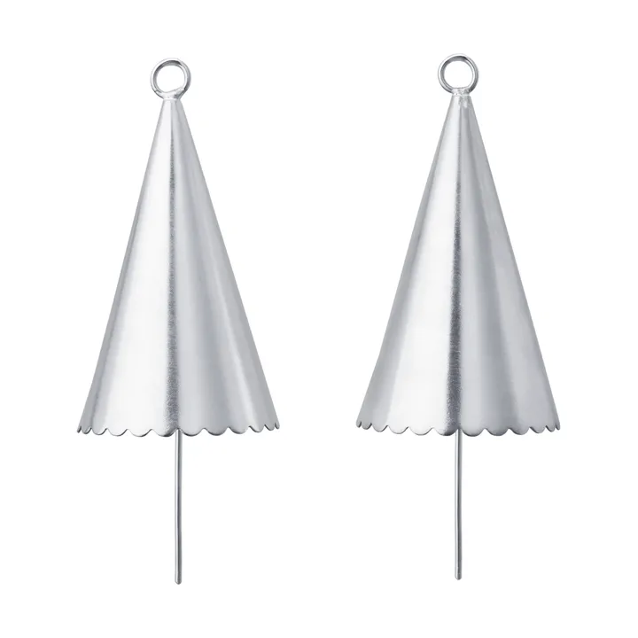 Cone bell dekorationsophæng 2-pak - Silver - Ferm Living